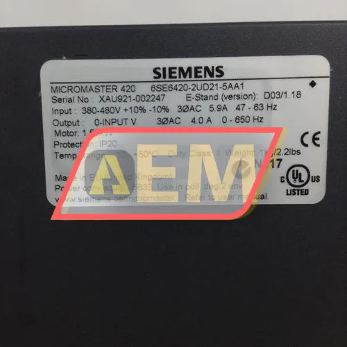 6SE6420-2UD21-5AA1 Siemens resim 3