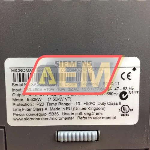 6SE6440-2AD25-5CA1 Siemens resim 2