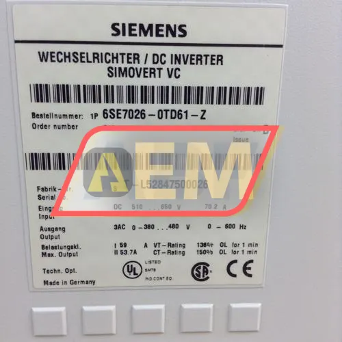 6SE7026-0TD61-Z Siemens resim 2