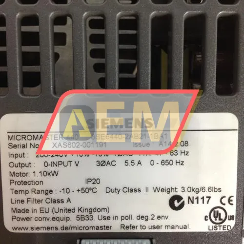 6SE6440-2AB21-1BA1 Siemens resim 2