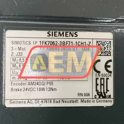 1FK7062-3BF71-1CH1-Z J33 Siemens resim 4