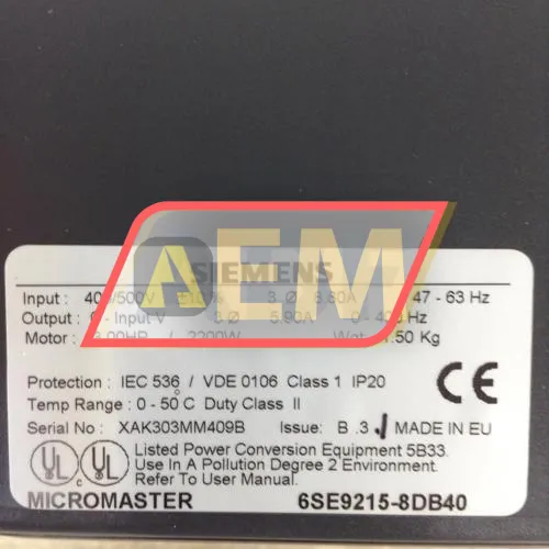 6SE9215-8DB40 Siemens resim 2