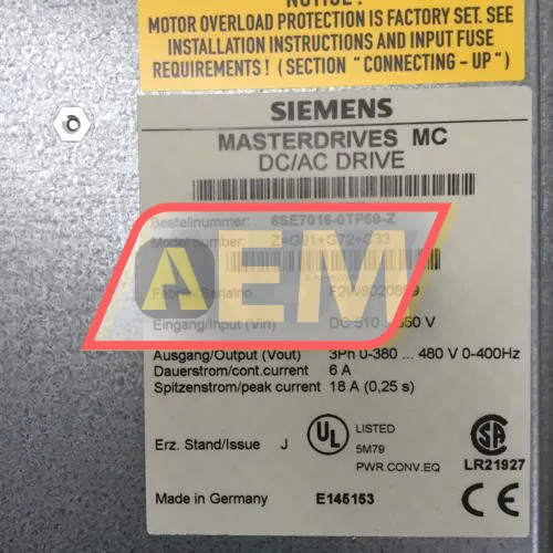 6SE7016-0TP50-Z G91+G72+C33 Siemens resim 4