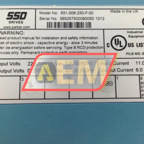 631-006-230-F-00 Parker SSD Drives resim 2