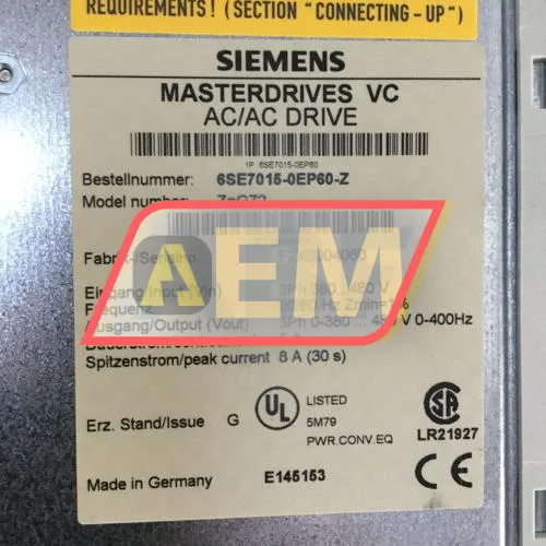6SE7015-0EP60-Z G72 Siemens resim 4